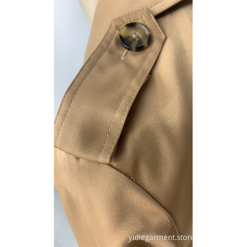 Women's Beige Double Breasted Coat